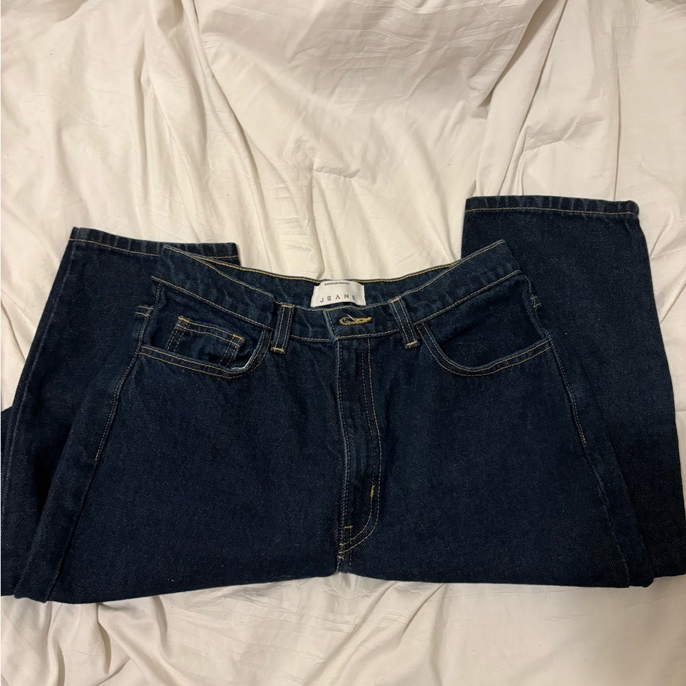American Apparel Dark Blue Straight Jeans